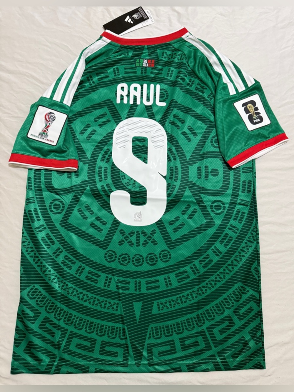 Mexico 2026 World Cup Home Soccer Jersey# Raul 9# NWT #Adult - Picture 2 of 2